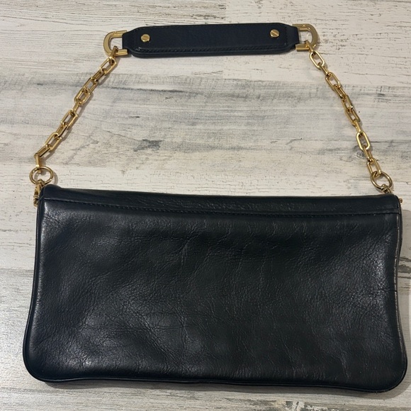 Tory Burch Black and Gold Reva Clutch - Picture 6 of 17